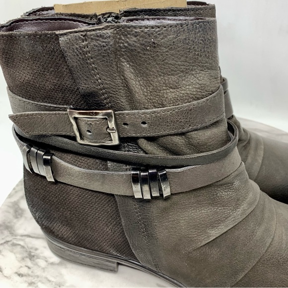 NWOT Miz Mooz Scarborough Multi Strap Olive/Brown Booties 39 Wide Moto Edgy Boho - Picture 9 of 16